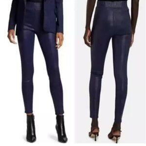 NWT L’AGENCE Rochelle Coated High Rise Pull On Jean Sleek In blue SZ XS